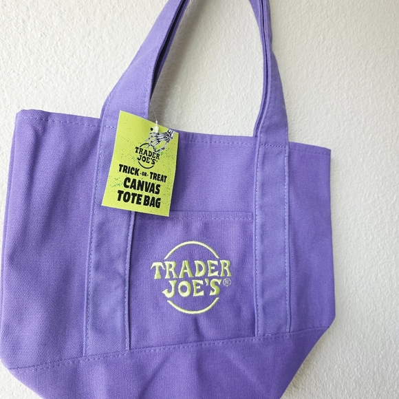 Trader Joe's Mini Purple Tote Bag - Picture 2 of 3